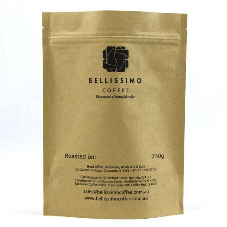 250g দাঁত সঙ্গে কফি ব্যাগ দাঁড়ানো