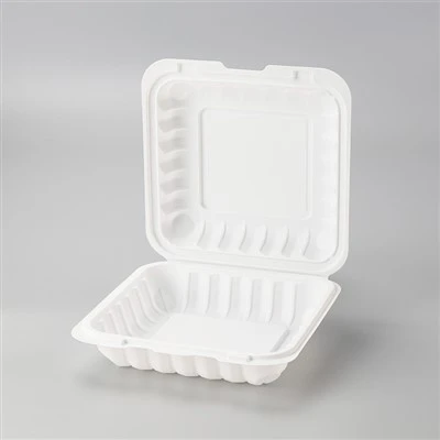 Clamshell 8x8 ইঞ্চি MFPP Hinged To Go Food Containers