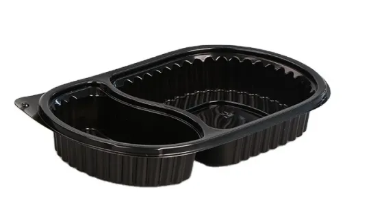 পিপি ওভাল 2 বগি খাদ্য ধারক